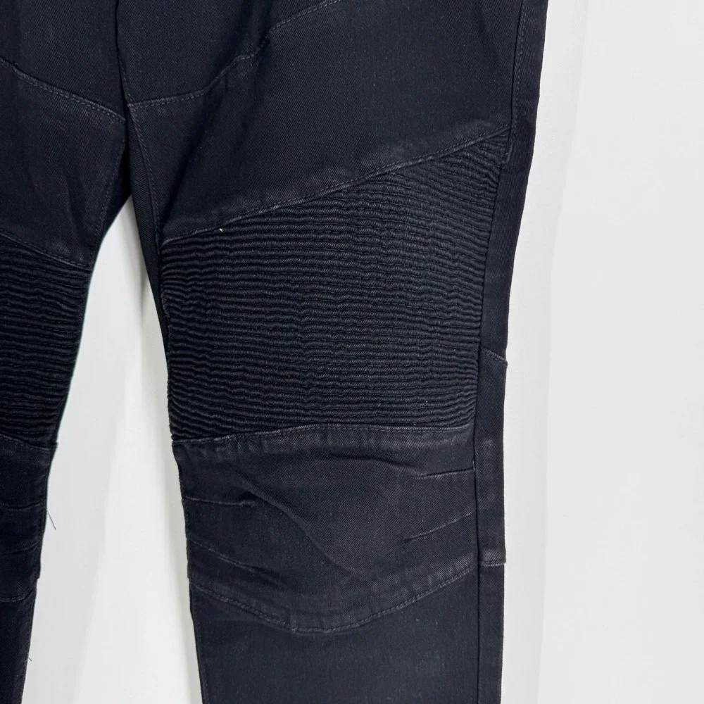True Religion Rocco‎ Relaxed Skinny Biker Jeans Black Mens W34 L32 Moto